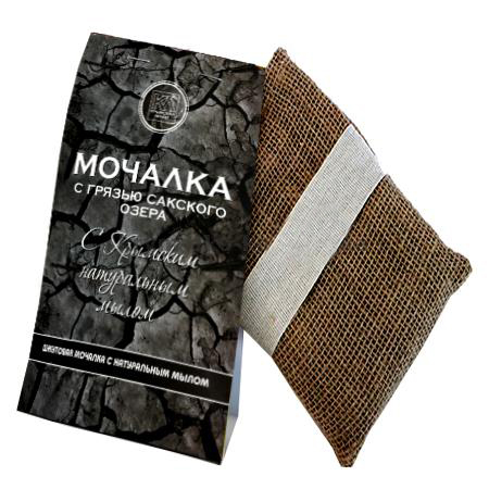 Джутовая мочалка с натуральным мылом «Грязь Сакского озера»