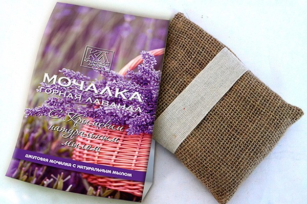 Джутовая мочалка с натуральным мылом «Горная лаванда»