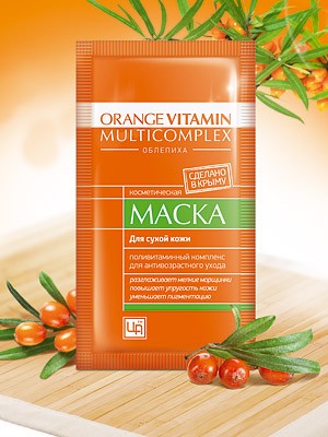 Маска в пакетике для лица с пастой облепихи Orange Vitamin Multicomplex