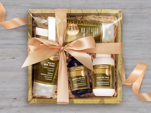 Подарочный набор натуральной косметики «Travel Version №1. Керамиды+Пробиотик» (Коробка)
